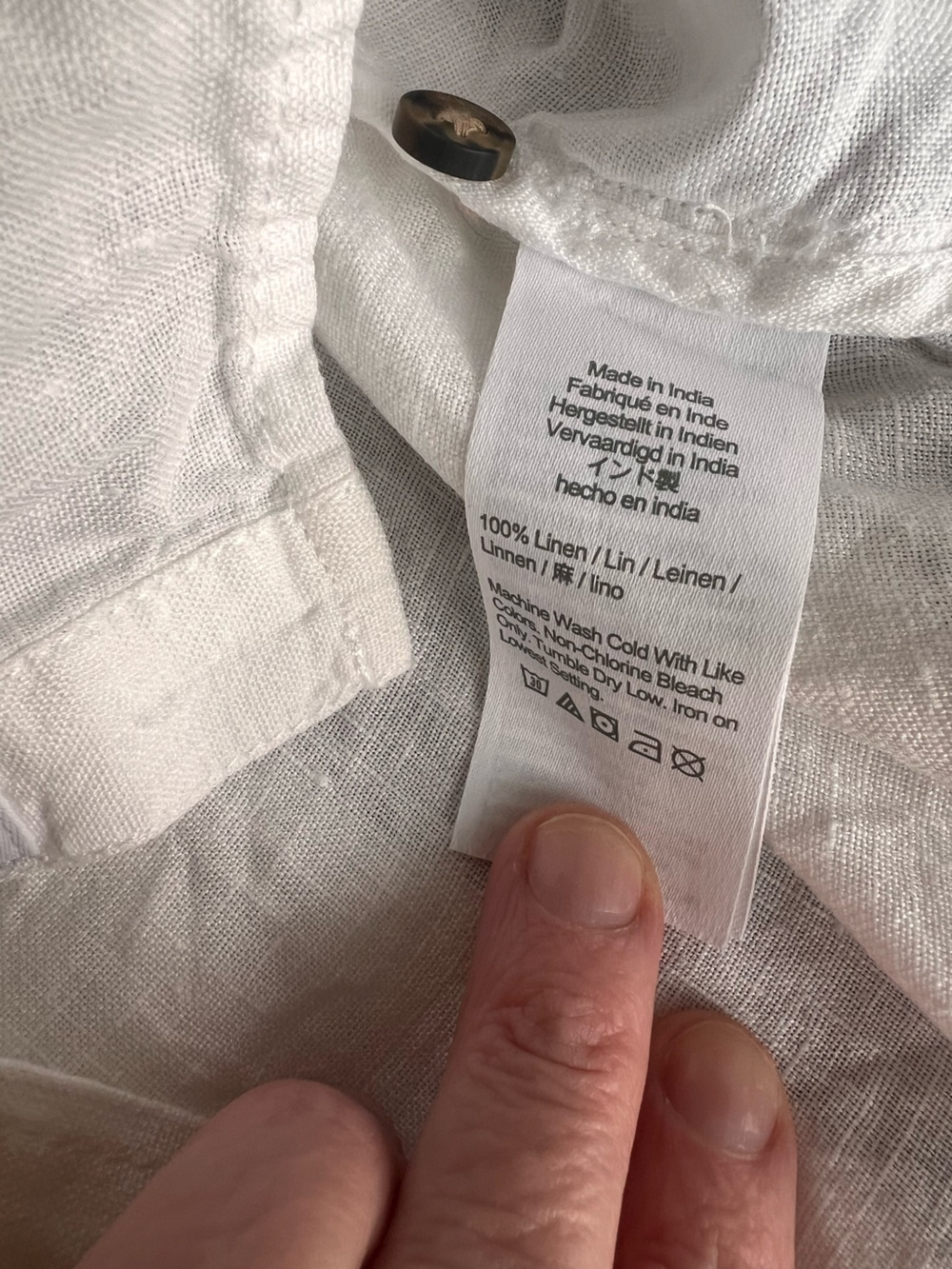 J.Crew Baird McNutt Irish Linen Short Sleeve Shirt Sz M White Lagenlook Coastal - Picture 7 of 8